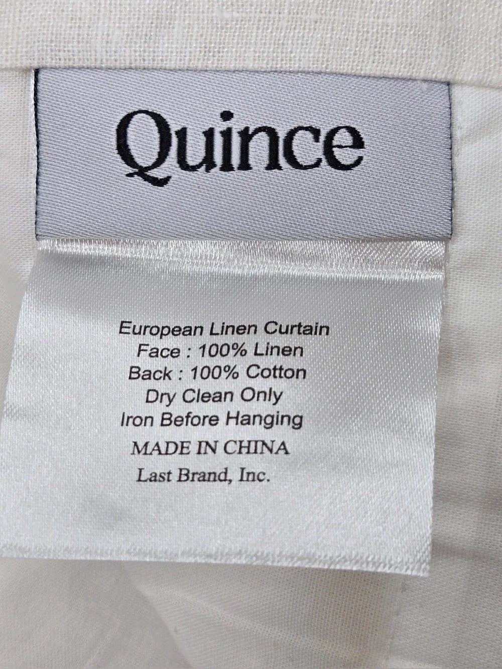 NWT QUINCE Set Of 2 48x96 European Linen Curtains Cream 0424